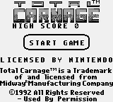 Total Carnage Title Screen